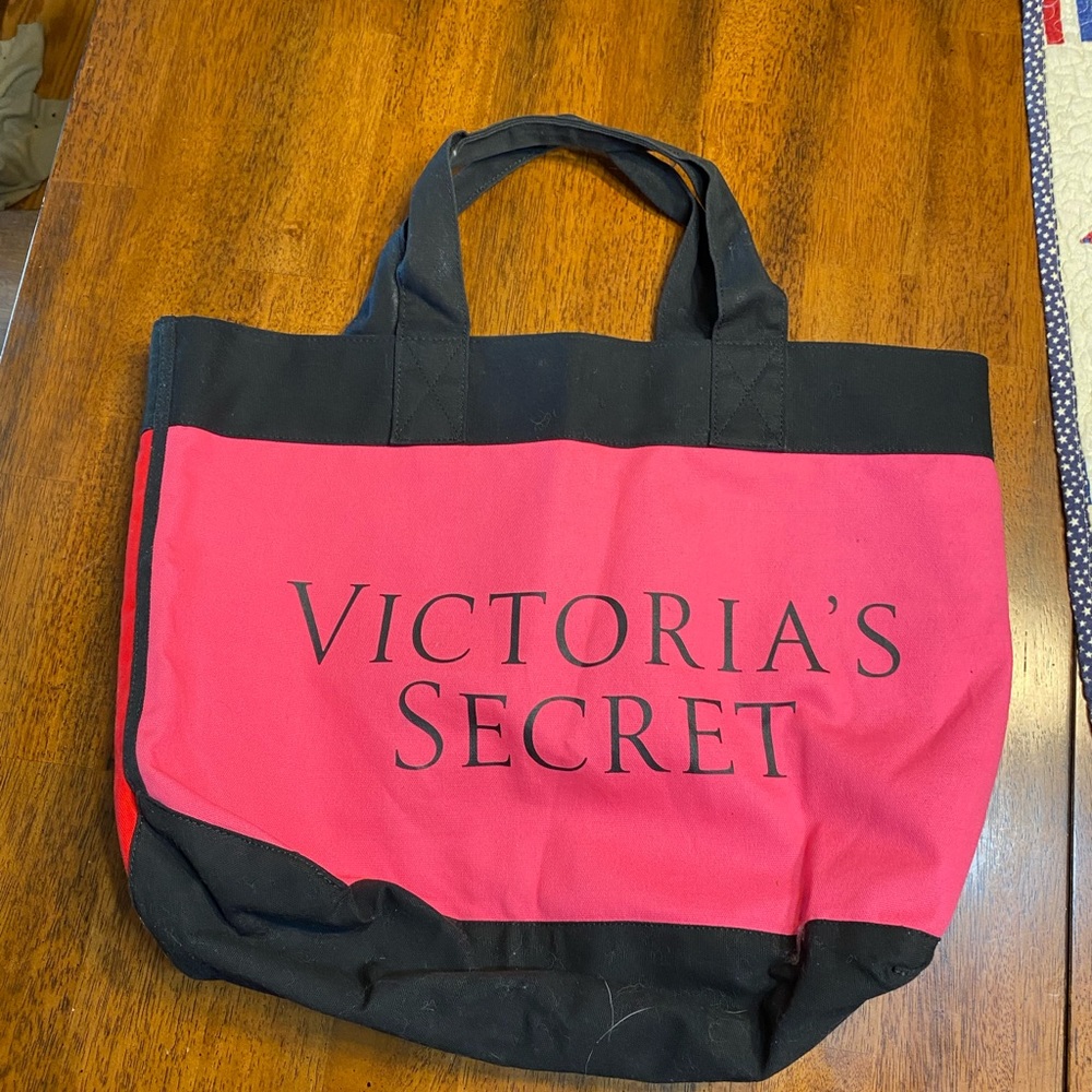 Victoria’s Secret tote bag. Pink and red.